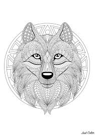 This collection includes mandalas, florals, and more. Complex Mandala Coloring Page With Complex Wolf Head 2 Difficult Mandalas For Adults 100 Mandalas Zen Anti Stress
