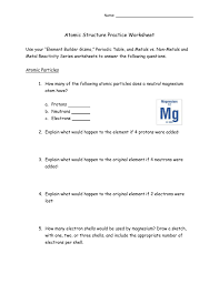 The proton is located in the center of the atom, called the nucleus. Atomic Structure Practice Worksheet