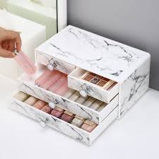 plastic marble makeup organizer