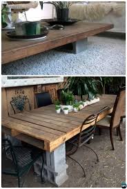 Concrete Block And Wood Coffee Table