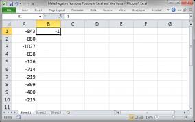 make negative numbers positive in excel
