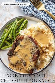 slow cooker pork chops with creamy herb