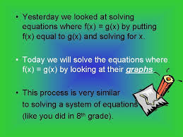 solving equations fx gx graphically