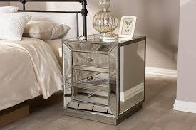 Bedroom furniture all bedroom bedroom sets beds & headboards dressers & chests nightstands. Baxton Studio Currin Contemporary Mirrored 3 Drawer Nightstand In 2021 Mirrored Bedroom Furniture Bedroom Night Stands Mirrored Nightstand Bedroom