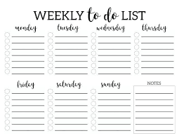 Do Lists Template Weekly List Printable Checklist For Planner