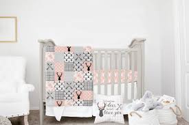 Mini Crib Bedding Set Baby Girl Deer