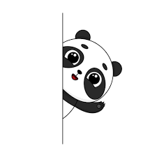 cute cartoon panda smiling and waving