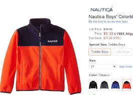 Nautica Boys Colorblock Micro Polar Fleece Jacket Jackets
