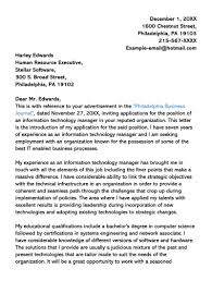 It Manager Cover Letter Sample Letters Examples