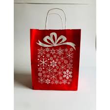 cord handled paper gift bags christmas