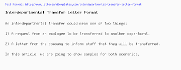 Interdepartmental Transfer Letter Format