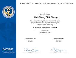 ncsf certified personal trainer singapore