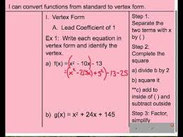 Convert Quadratic From Standard To