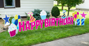 Find fun happy birthday yard signs and more! Yard Signs Custom Yard Signs Shindigz Birthday Yard Signs Happy Birthday Yard Signs Happy Birthday Yard Sign Ideas