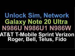 Factory unlock iphone from fido canada to use with any sim card worldwide, your imei will be registered as unlocked in apple database. Unlock Sim Samsung Galaxy Note 20 Ultra N986u N986u1 N986w At T T Mobile Verizon Fido Bell Roger Youtube