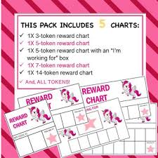 Pink Unicorn Reward Charts Positive Reinforcement Strategy
