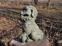 Cement 10 Tall Chinese Foo Dog Garden