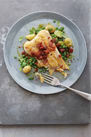 cod and chorizo with pesto potato and peas sam stern recipes midweek meals
