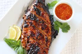 grilled whole red snapper with ginger