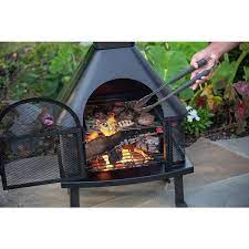 H Steel Wood Burning Outdoor Fireplace