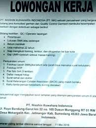 96 kgs cones with transfer tails cif long beach (ddc inclueded) origin indonesia detail as per offer no.: Lowongan Kerja Pt Natatex Prima 2020 Lowongankerjacareer Com