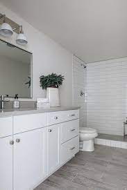 wood like floor tiles with white grout
