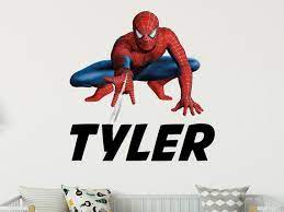 Superhero Custom Name Decal Above Bed