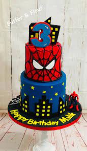Birthday Cake Spiderman Design gambar png