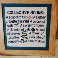 Collective Nouns Animal Counted Cross Stitch Pattern Educational Decor For Young Childs Room New Baby Embroidery Sampler Kids Room