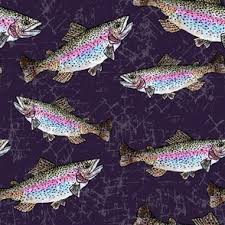trout fish fabric wallpaper and home