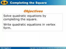 Ppt Solve Quadratic Equations By