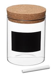 glass storage canister with cork lid