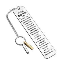 through thick and thin bookmark gifts