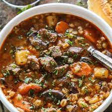 Slow Cook Beef And Barley Stew gambar png