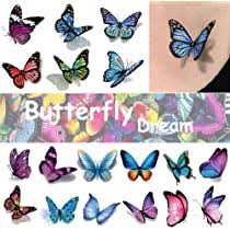 Butterfly is one of favorite tattoo ideas for women for its beautiful colors and symbolic meanings. Amazon Com Ooopsi Butterfly Tattoos For Kids Womens 110 Pcs 3d Tattoos Colorful Body Art Temporary Tattoos Butterfly Party Favors Beauty