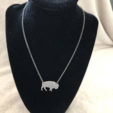 buffalo matte silver necklace handmade