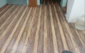 brown wooden style rubber floor mat