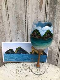 Custom Wine Glass From Your Photo Beach