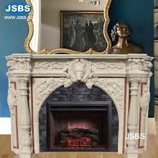 Indoor Light Yellow Fireplace Marble