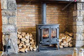 Old Wood Burning Stove Stock Photo By