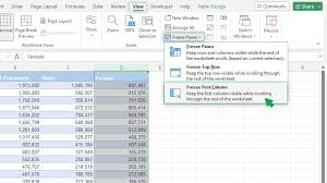 freeze rows and columns in microsoft excel