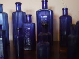 Cobalt Blue English Poison Bottles