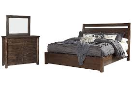 Target / furniture / bedroom furniture / signature design by ashley : Starmore King Panel Bed With Mirrored Dresser Ashley Furniture Homestore
