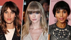 celebrity long hair with bangs styles