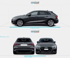 audi a3 2020 present dimensions side view