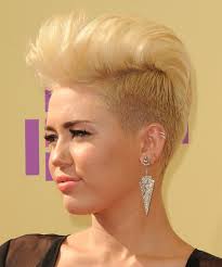 Miley cyrus on her short hair: Miley Cyrus Short Hairstyles Pixie Back View Blonde Color