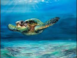 Watercolor Sea Turtle Painting