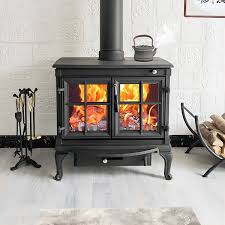 Modern Wood Burning Cast Iron Fireplace