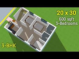 20 X 30 Simple House Plan With 2d 3d