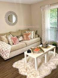 blush pink gold white and cream living